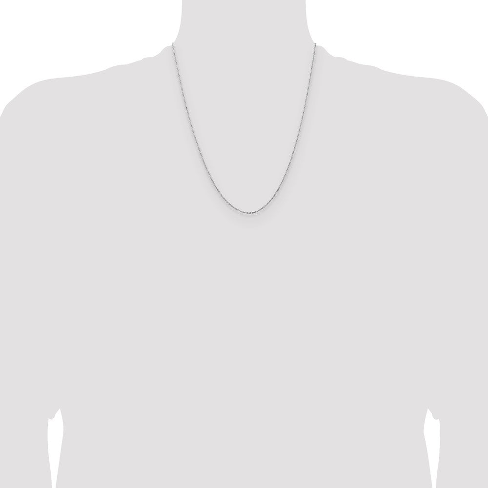 Sterling Silver Rhodium-plated 1mm Cable Chain Necklace 14"-26" - Product Photo