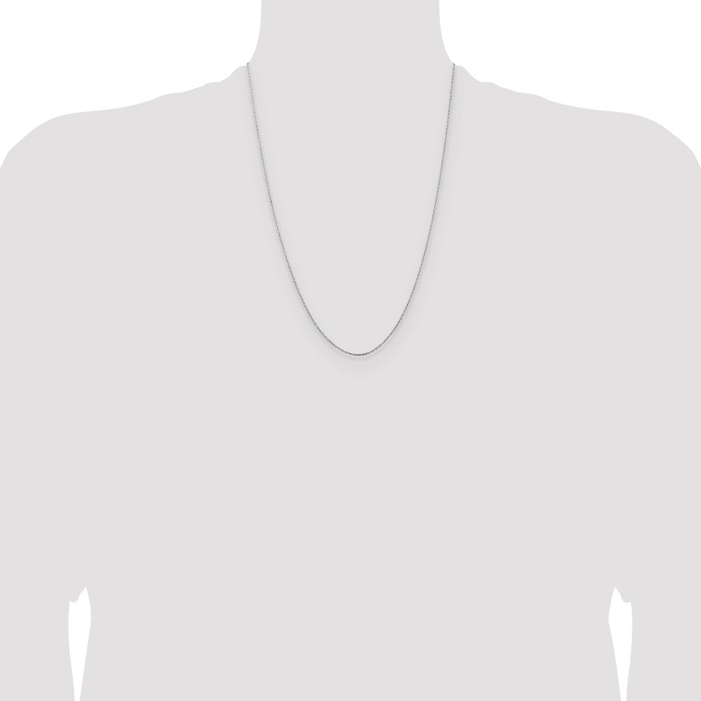 Sterling Silver Rhodium-plated 1mm Cable Chain Necklace 14"-26" - Product Photo