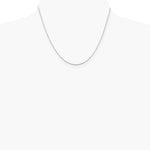 Sterling Silver RH-plated 1.1mm D/C Rope Chain with 2in ext. Necklace 18"-22" - Product Photo
