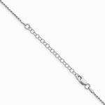 Sterling Silver RH-plated 1.1mm D/C Rope Chain with 2in ext. Necklace 18"-22" - Product Photo
