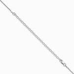 Sterling Silver RH-plated 1.1mm D/C Rope Chain with 2in ext. Necklace 18"-22" - Product Photo