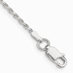 Sterling Silver 1.5mm Diamond-cut Rope Chain Anklet Bracelet 7"-10" - Product Photo