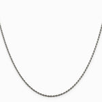 Sterling Silver Rhodium-plated 1.5mm Diamond-cut Rope Chain Necklace 14"-36" - Product Photo