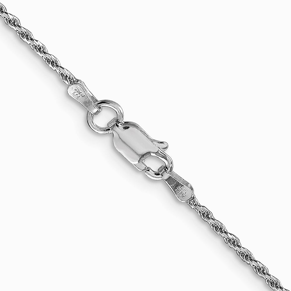 Sterling Silver Rhodium-plated 1.5mm Diamond-cut Rope Chain Necklace 14"-36" - Product Photo