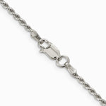 Sterling Silver 1.7mm Diamond-cut Rope Chain Necklace 14"-36" - Product Photo