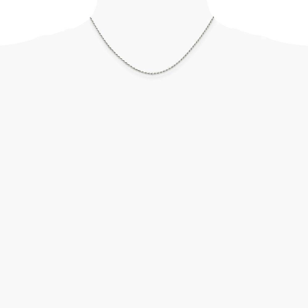Sterling Silver 1.7mm Diamond-cut Rope Chain Necklace 14"-36" - Product Photo