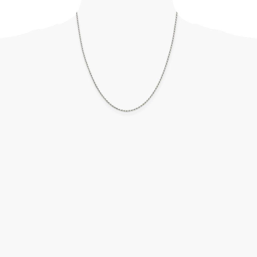 Sterling Silver 1.7mm Diamond-cut Rope Chain Necklace 14"-36" - Product Photo