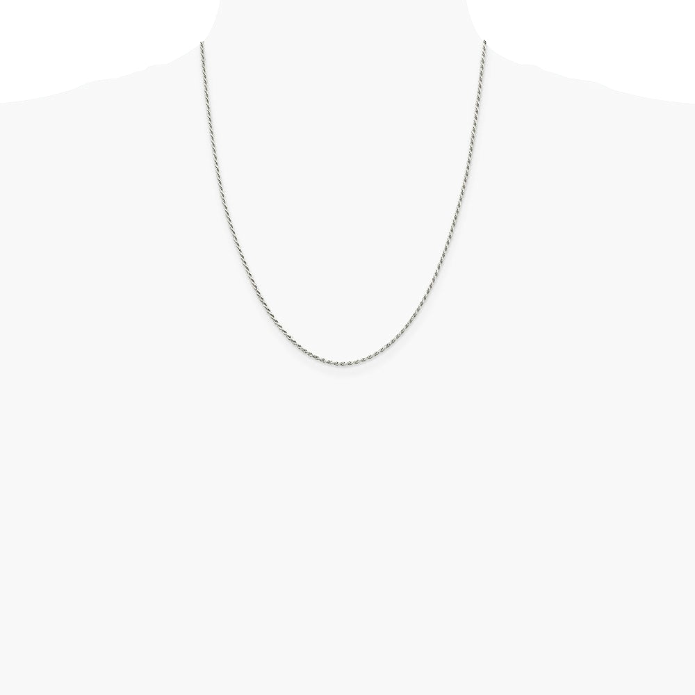 Sterling Silver 1.7mm Diamond-cut Rope Chain Necklace 14"-36" - Product Photo