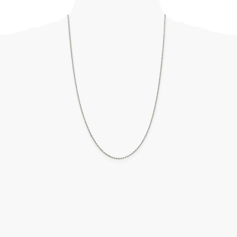 Sterling Silver 1.7mm Diamond-cut Rope Chain Necklace 14"-36" - Product Photo