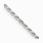 Sterling Silver 1.7mm Diamond-cut Rope Chain Necklace 14"-36" - Product Photo