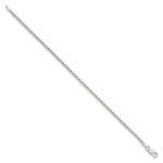 Sterling Silver 2.25mm Diamond-cut Rope Chain Anklet Bracelet 7"-10" - Product Photo