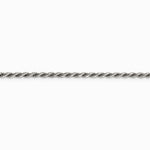 Sterling Silver Rhodium-plated 2.25mm Diamond-cut Rope Chain Necklace 16"-30" - Product Photo