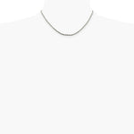 Sterling Silver Rhodium-plated 2.25mm Diamond-cut Rope Chain Necklace 16"-30" - Product Photo