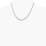 Sterling Silver Rhodium-plated 2.25mm Diamond-cut Rope Chain Necklace 16"-30" - Product Photo