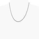Sterling Silver Rhodium-plated 2.25mm Diamond-cut Rope Chain Necklace 16"-30" - Product Photo
