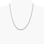 Sterling Silver Rhodium-plated 2.25mm Diamond-cut Rope Chain Necklace 16"-30" - Product Photo