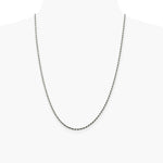 Sterling Silver Rhodium-plated 2.25mm Diamond-cut Rope Chain Necklace 16"-30" - Product Photo