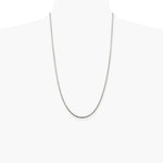 Sterling Silver Rhodium-plated 2.25mm Diamond-cut Rope Chain Necklace 16"-30" - Product Photo