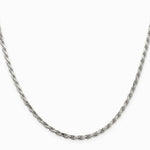 Sterling Silver 2.5mm Diamond-cut Rope Chain Necklace 16"-36" - Product Photo