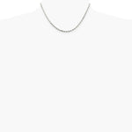 Sterling Silver 2.5mm Diamond-cut Rope Chain Necklace 16"-36" - Product Photo