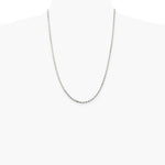 Sterling Silver 2.5mm Diamond-cut Rope Chain Necklace 16"-36" - Product Photo