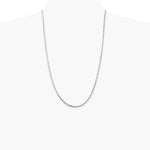 Sterling Silver 2.5mm Diamond-cut Rope Chain Necklace 16"-36" - Product Photo