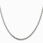 Sterling Silver 2.75mm Diamond-cut Rope Chain with 2in ext. Necklace 18"-22" - Product Photo