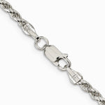 Sterling Silver 2.75mm Diamond-cut Rope Chain Necklace 16"-36" - Product Photo