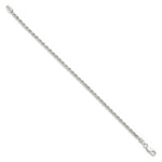 Sterling Silver 2.75mm Diamond-cut Rope Chain Bracelet 7"-10" - Product Photo