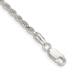 Sterling Silver 2.75mm Diamond-cut Rope Chain Bracelet 7"-10" - Product Photo