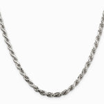 Sterling Silver 3.75mm Diamond-cut Rope Chain Necklace 16"-36" - Product Photo