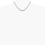 Sterling Silver 3.75mm Diamond-cut Rope Chain Necklace 16"-36" - Product Photo