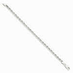 Sterling Silver 4.25mm Diamond-cut Rope Chain Bracelet 7"-10" - Product Photo