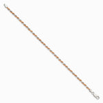 Sterling Silver And Rose Vermeil 2.5mm Diamond-cut Rope Chain Bracelet 7"-8" - Product Photo