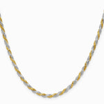 Sterling Silver And Vermeil 2.5mm Diamond-cut Rope Chain Necklace 16"-30" - Product Photo