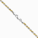 Sterling Silver And Vermeil 2.5mm Diamond-cut Rope Chain Necklace 16"-30" - Product Photo