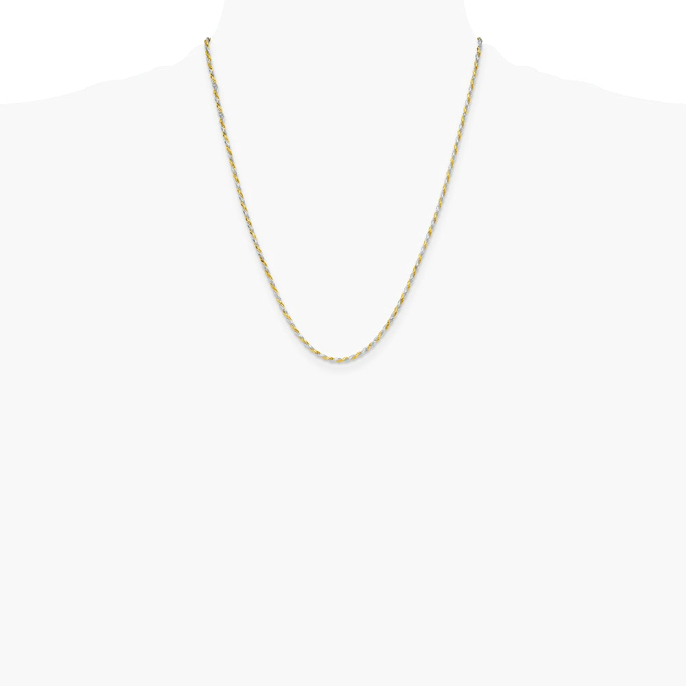 Sterling Silver And Vermeil 2.5mm Diamond-cut Rope Chain Necklace 16"-30" - Product Photo