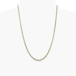 Sterling Silver And Vermeil 2.5mm Diamond-cut Rope Chain Necklace 16"-30" - Product Photo