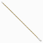 Sterling Silver And Vermeil 2.5mm Diamond-cut Rope Chain Bracelet 7"-8" - Product Photo