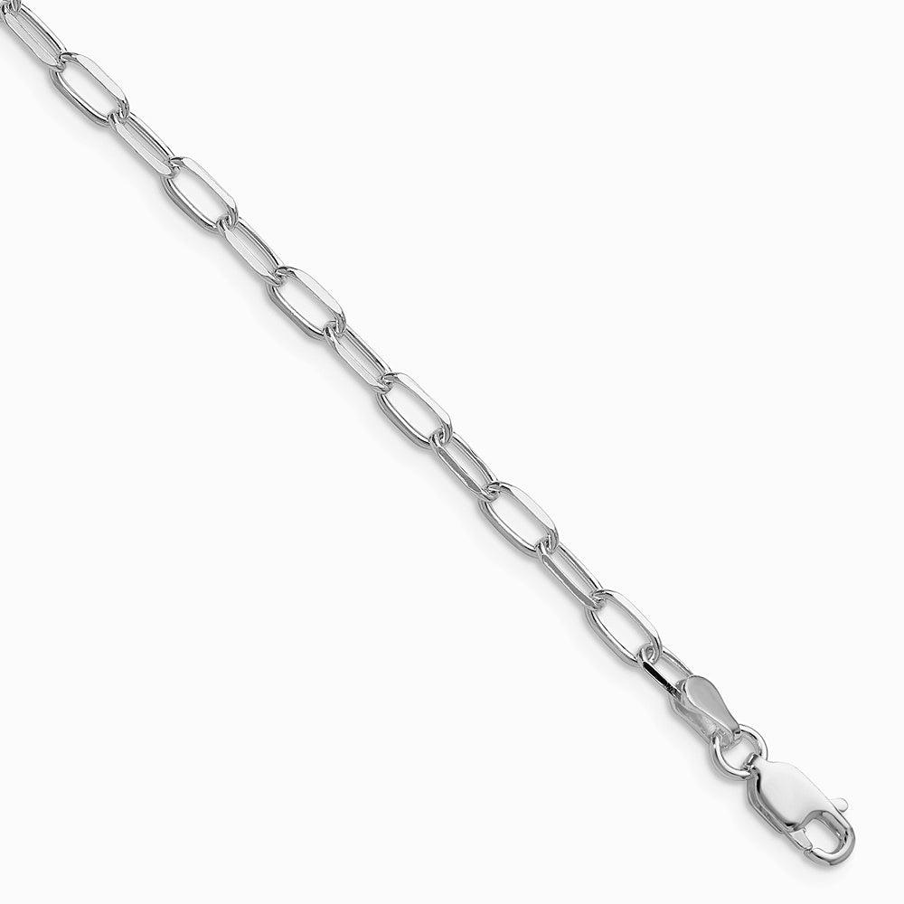Sterling Silver RH-plated 3.15mm Diamond-Cut Forzantine Chain Bracelet 7"-8"