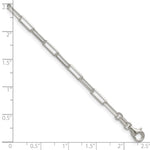 Sterling Silver 3.1mm Diamond-Cut Paperclip Chain Bracelet 7"-8" - Product Photo