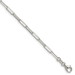 Sterling Silver 3.1mm Diamond-Cut Paperclip Chain Bracelet 7"-8" - Product Photo