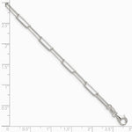 Sterling Silver 3.5mm Diamond-Cut Paperclip Chain Bracelet 7"-8" - Product Photo