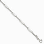 Sterling Silver 3.5mm Diamond-Cut Paperclip Chain Bracelet 7"-8" - Product Photo