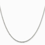 Sterling Silver 2.3mm Solid Rope Chain Necklace 16"-36" - Product Photo