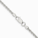Sterling Silver 2.3mm Solid Rope Chain Necklace 16"-36" - Product Photo