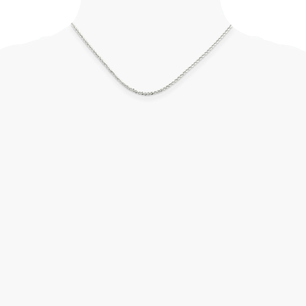 Sterling Silver 2.3mm Solid Rope Chain Necklace 16"-36" - Product Photo