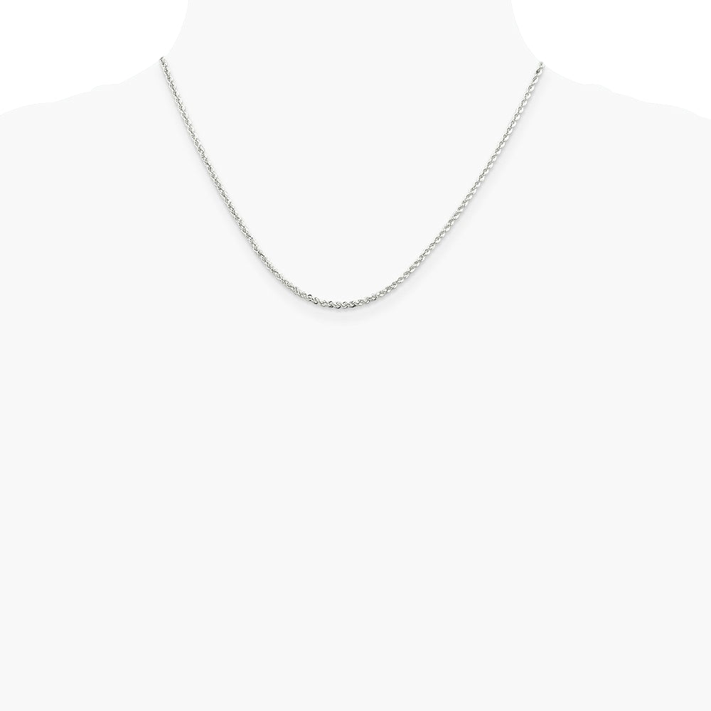 Sterling Silver 2.3mm Solid Rope Chain Necklace 16"-36" - Product Photo