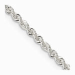 Sterling Silver 2.3mm Solid Rope Chain Necklace 16"-36" - Product Photo