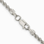 Sterling Silver 2.5mm Solid Rope Chain Necklace 16"-36" - Product Photo